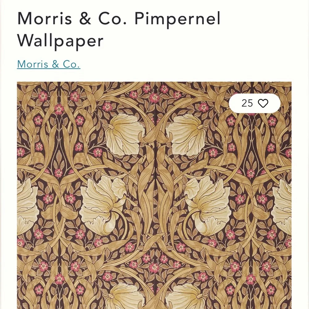 MORRIS & Co. Pimpernel Wallpaper  2~ NEW Rolls ~ WP Pimpernel Fig/Sis
